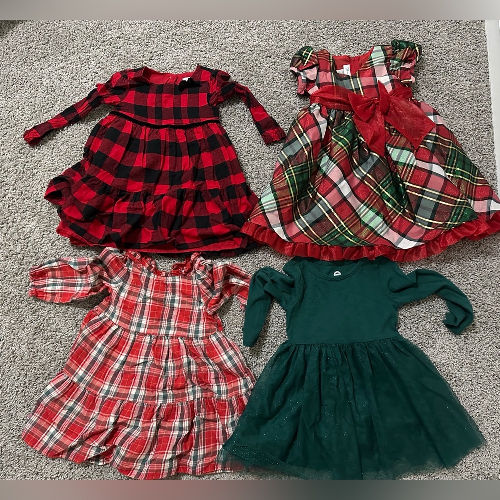 Set of 6 Holiday Girl Dresses 2T